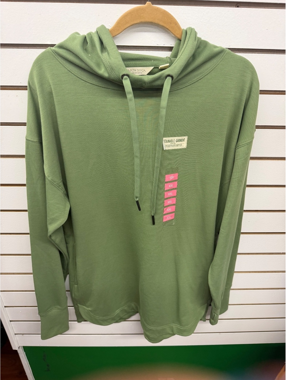 Earth Yoga Women’s XXL Sage Green Sustainable Pullover Hoodie NWT